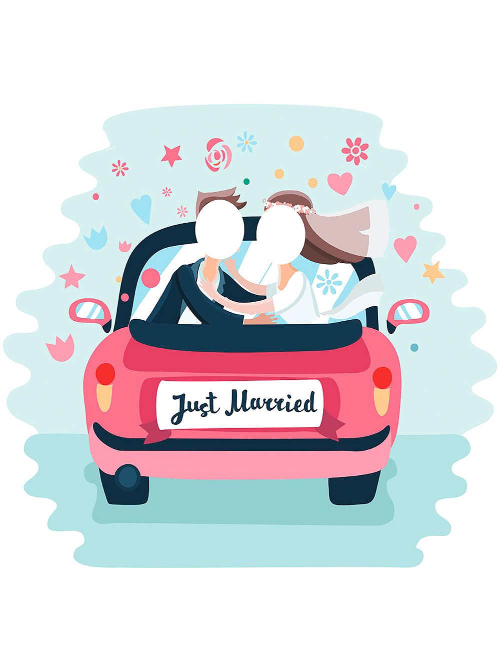 Druckvorlage Hochzeitsauto Just Married Auto Vorlage Zum Ausdrucken