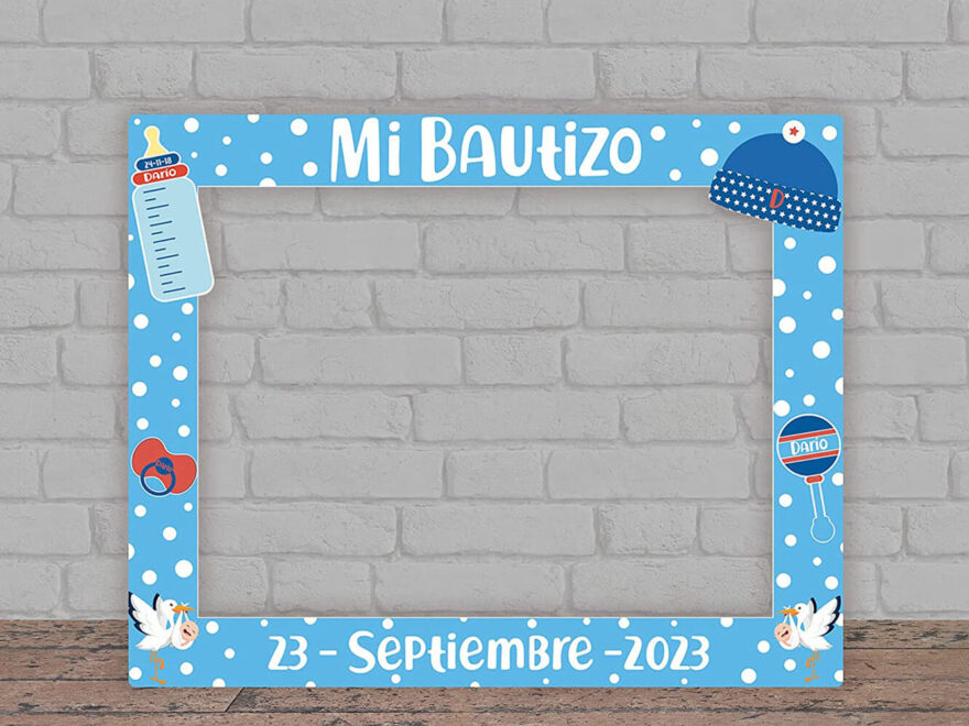 Photocall Mi Bautizo Azul | PhotocallXXL ¡Precios Imbatibles!