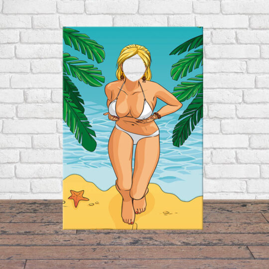 Photocall mujer en la playa