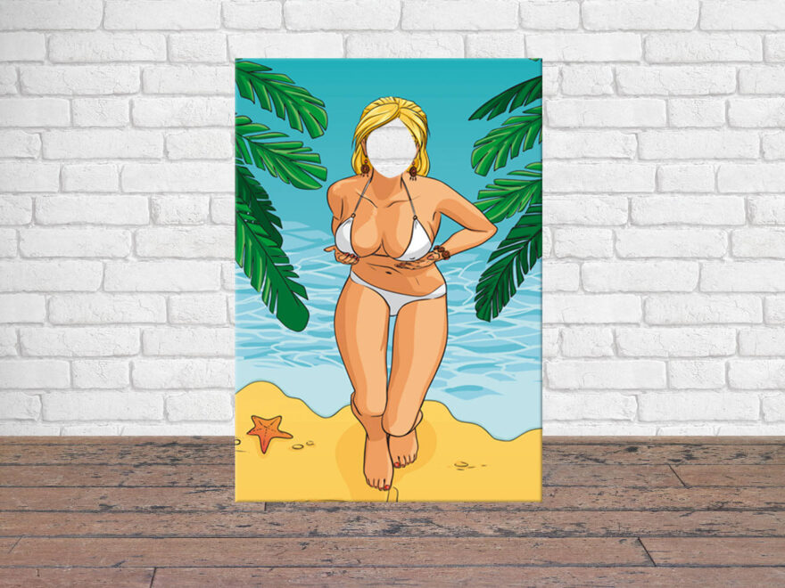 Photocall mujer en la playa