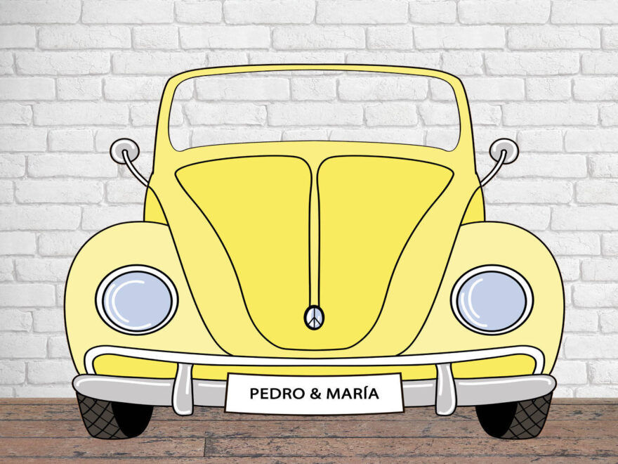 Photocall coche amarillo