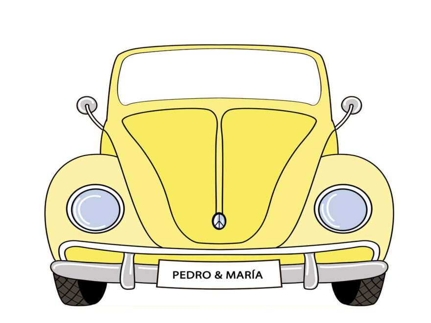 Photocall coche amarillo diseño