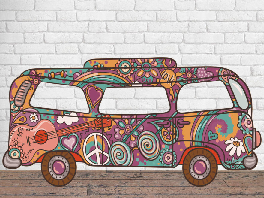 Photocall Furgoneta Hippie Morada