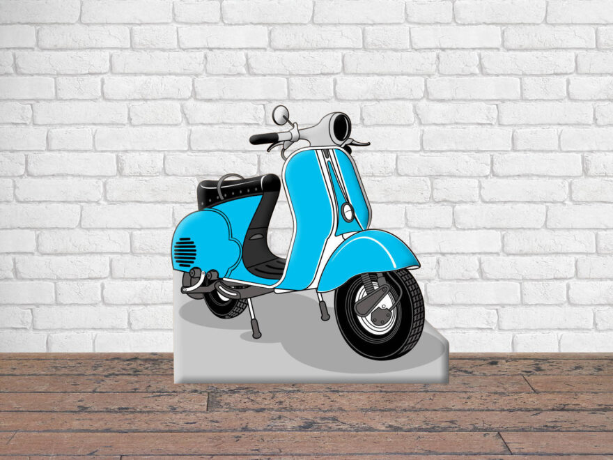 Photocall Moto Vespa Azul