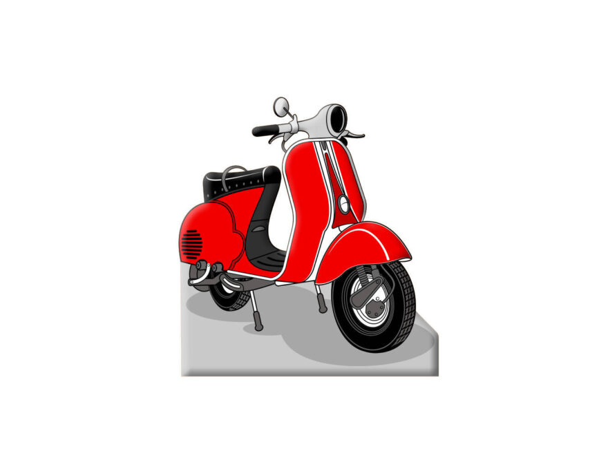 Photocall Moto Vespa Roja diseño