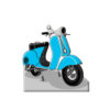 Photocall Moto Vespa Azul diseño