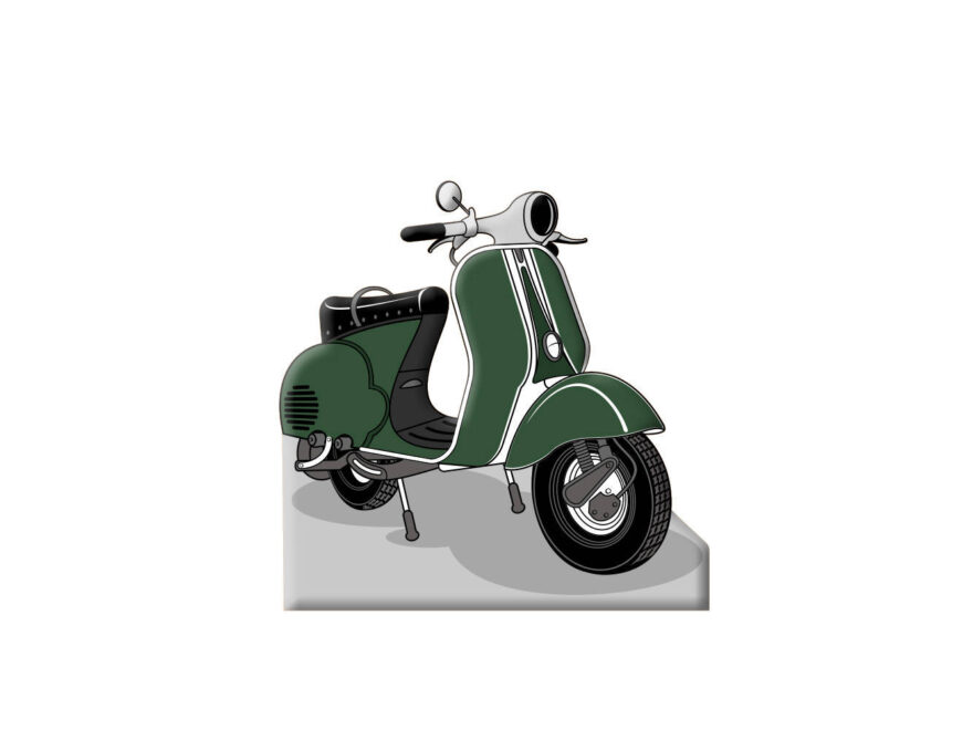 Photocall Moto Vespa Verde diseño