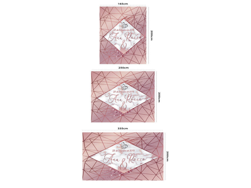 Photocall boda flexible triángulos medidas