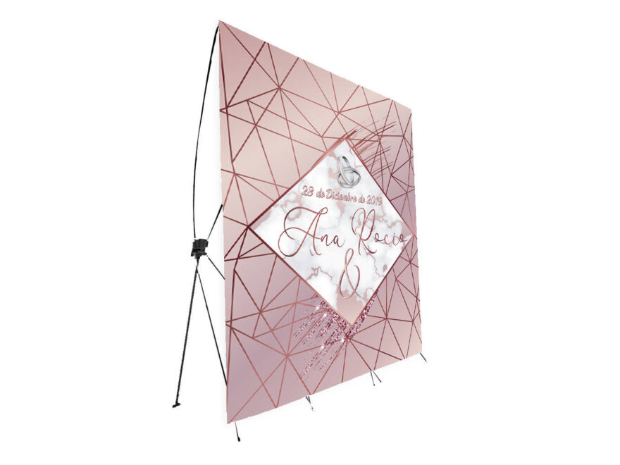 Photocall boda flexible triángulos