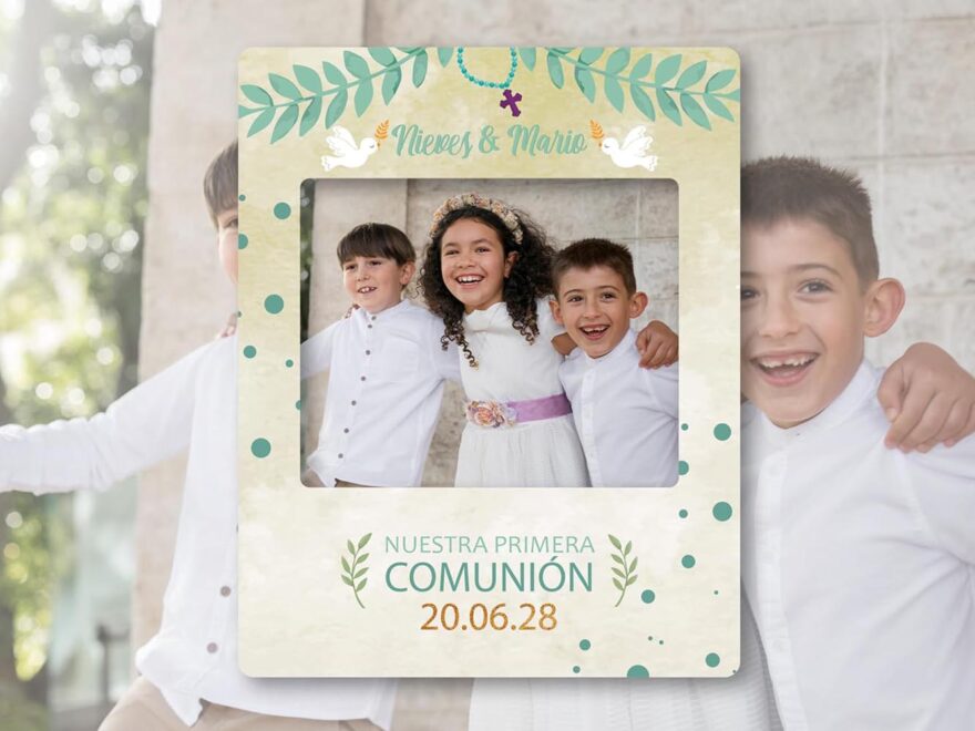Photocall comunión verde