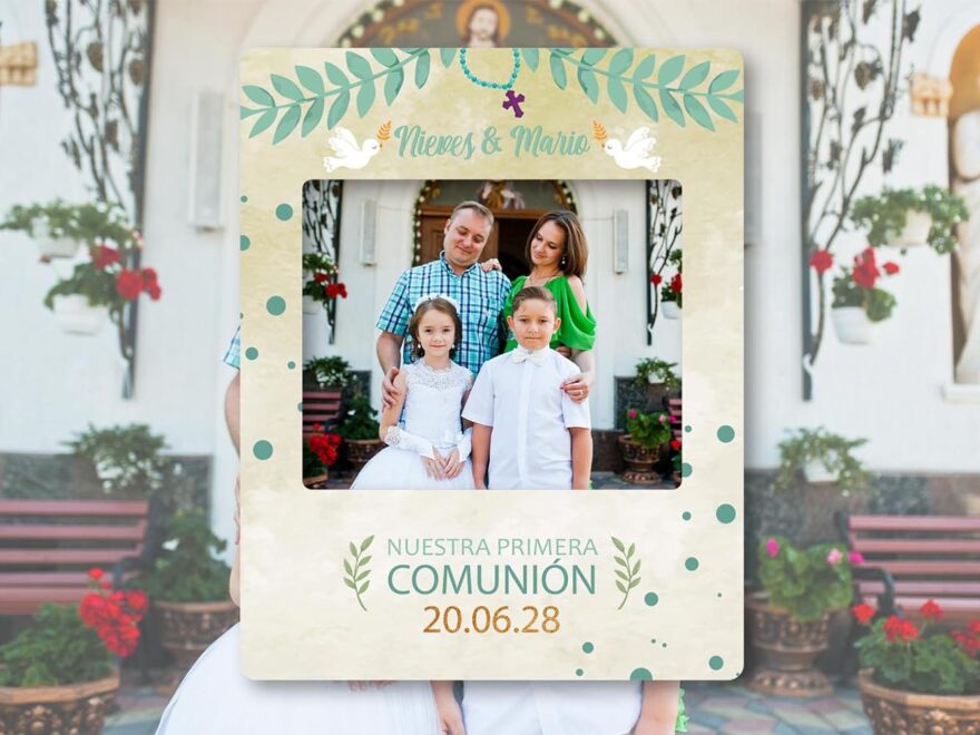 Photocall comunión verde