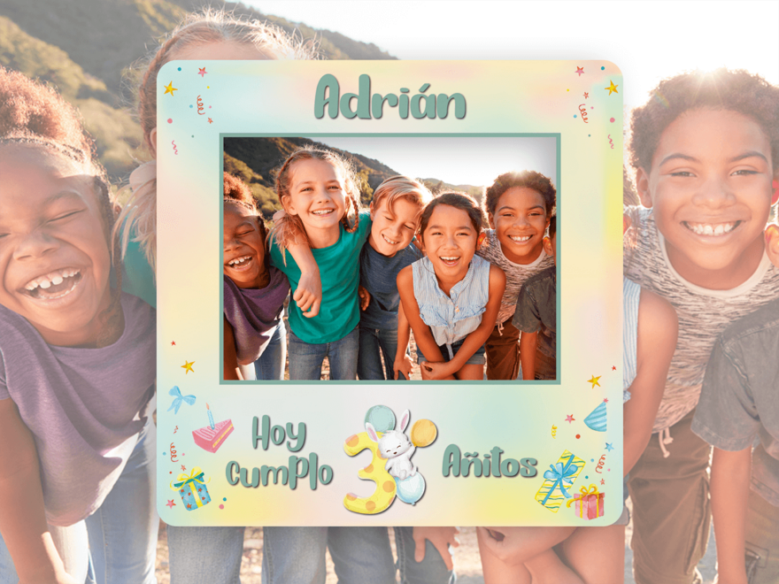 Photocall Feliz cumpleaños Bebes 3 años + Atrezos