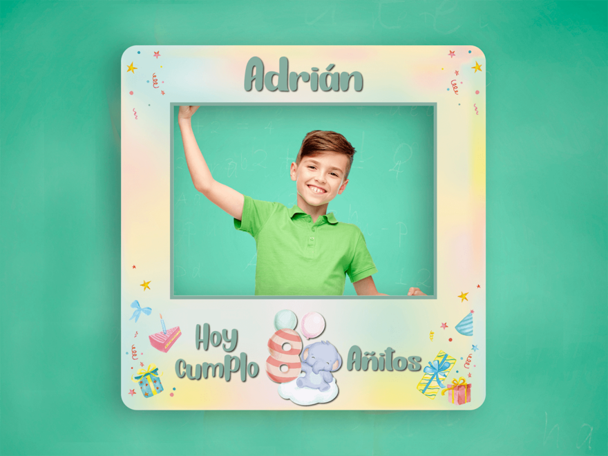 Photocall Feliz cumpleaños Bebes 8 años + Atrezos