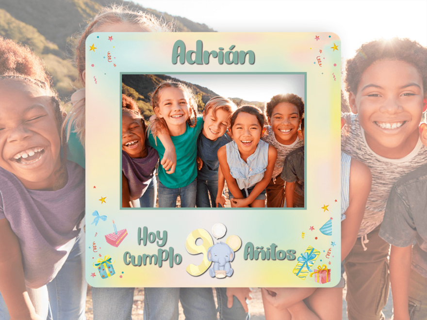 Photocall Feliz cumpleaños Bebes 9 años + Atrezos