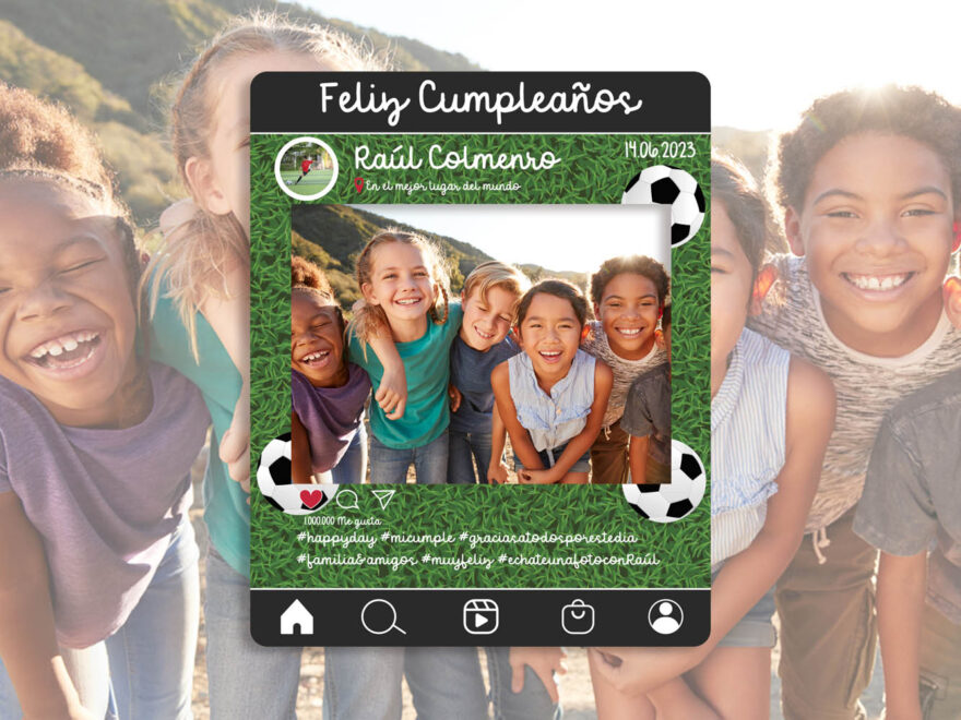 Photocall Feliz cumpleaños fútbol personalizado