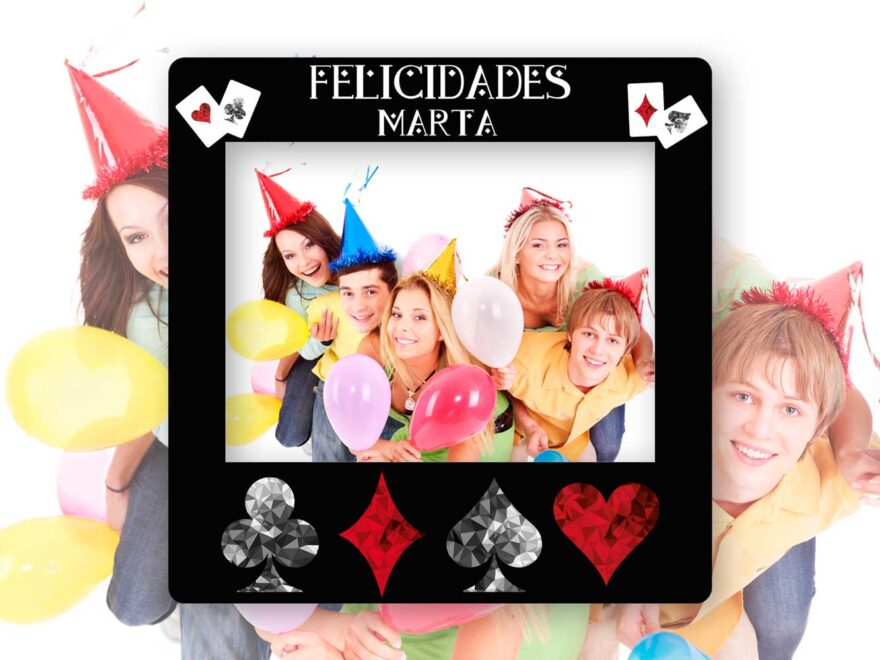 ▷ Photocall Feliz cumpleaños Cartas Póker por 16.99 € ¡Precios