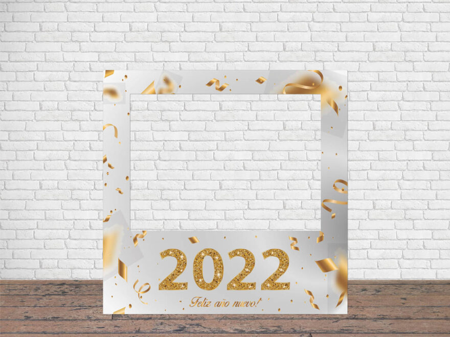 Photocall Feliz Año Nuevo 2022 Blanco