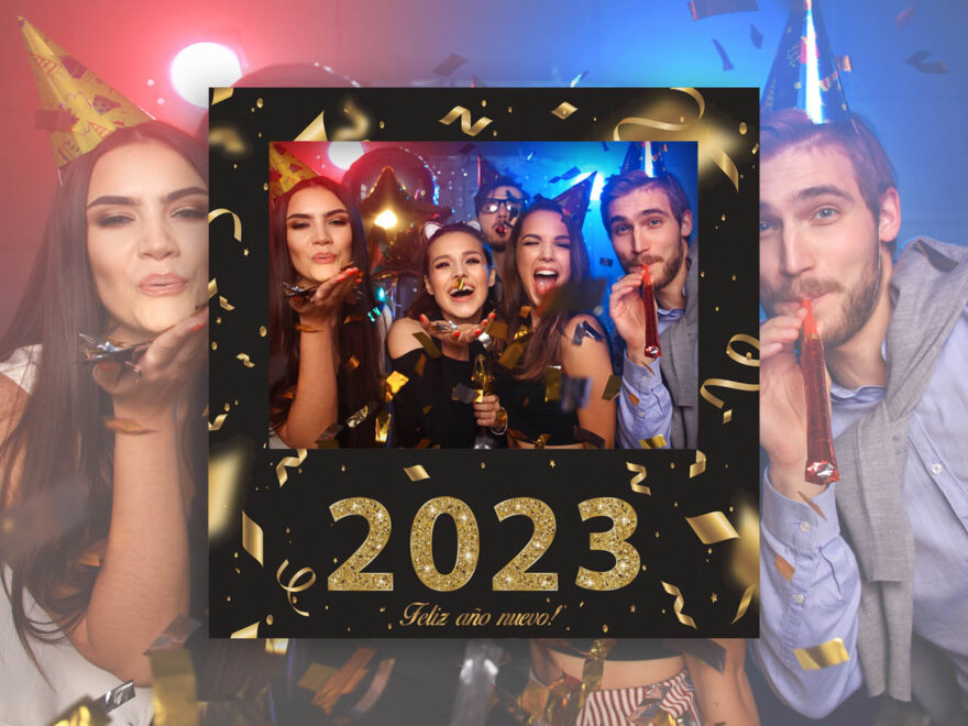Photocall Feliz Año Nuevo 2023 Negro
