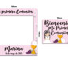Oedim Photocall Comunión Niña Rosa + Cartel Personalizado