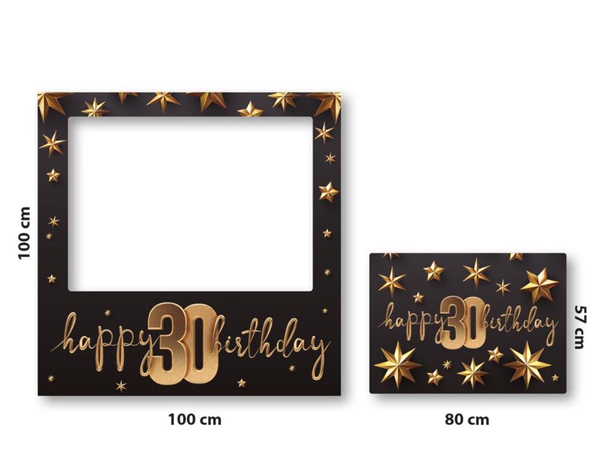 Photocall Feliz 30 Cumpleaños con estrellas