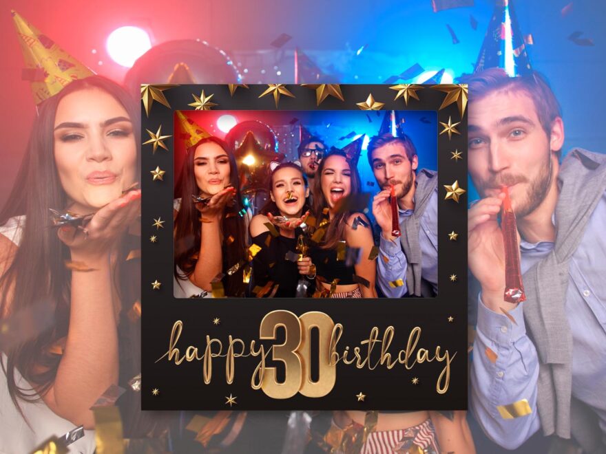Photocall Feliz 30 Cumpleaños con estrellas