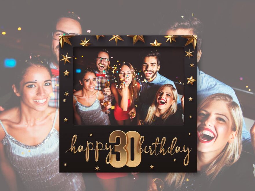 Photocall Feliz 30 Cumpleaños con estrellas