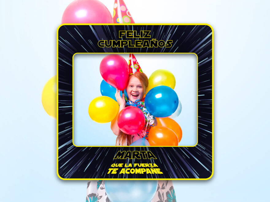 Photocall Cumpleaños Galaxia + Cartel Personalizado