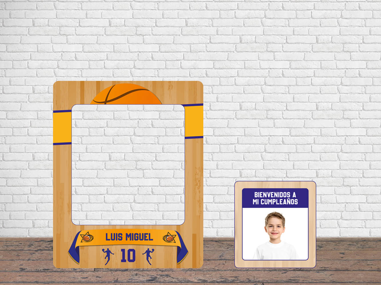 Photocall Cumpleaños Baloncesto + Cartel Personalizado