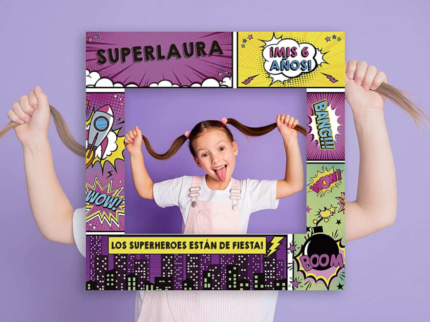 Photocall + Atrezzos Cumpleaños Superhéroe
